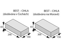 BEST CIHLA výška 65mm červená STANDARD